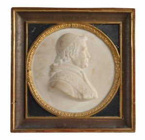 Marmor-Altorrelief mit Darstellung von Papst Pius IX.